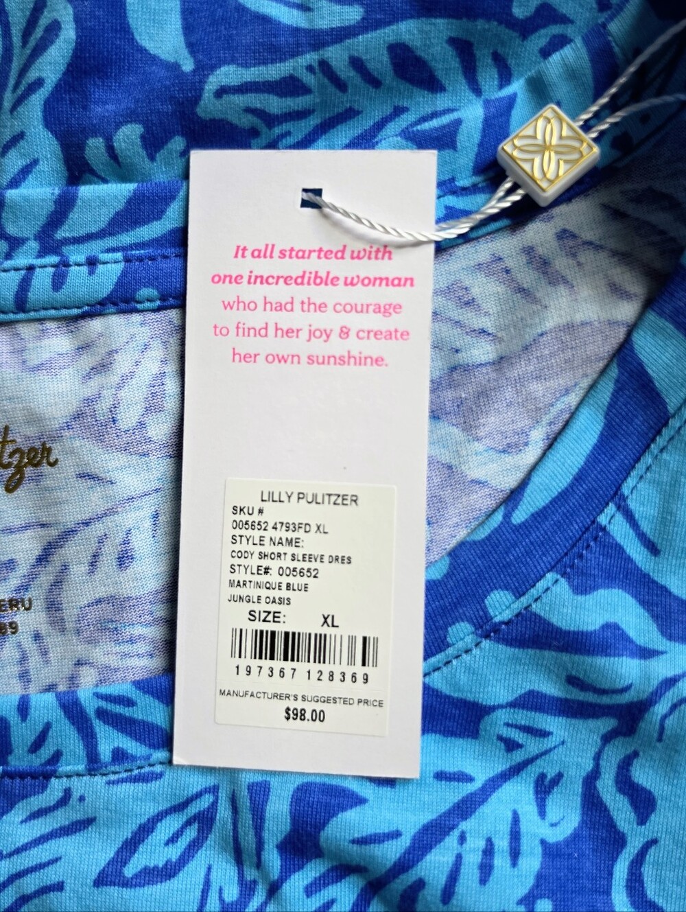 Lilly Pulitzer Martnique Blue Cody Short Sleeve Dress - Picture 6 of 7